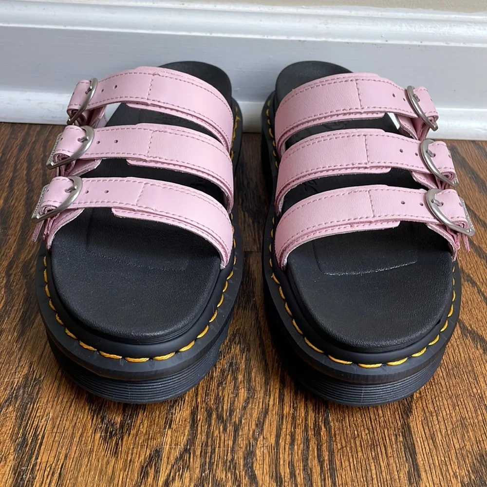 Dr Martens Docs Soft Wair Blaire Slide Sandals Platform Pink - Picture 4 of 8